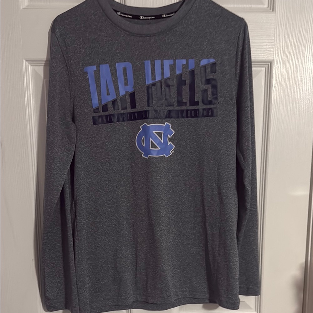 Champion Tar Heels Gray Long Sleeve Shirt